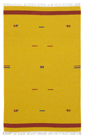 Dywan Kelim - modny - 180 x 120 cm - żółty
