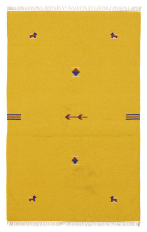 Dywan Kelim - modny - 180 x 120 cm - żółty