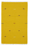 Nowoczesny kilim Dywan 120x180cm - Dywan wełniany - Prostokątny / Żółty / 120 x 180 cm Prostokątny