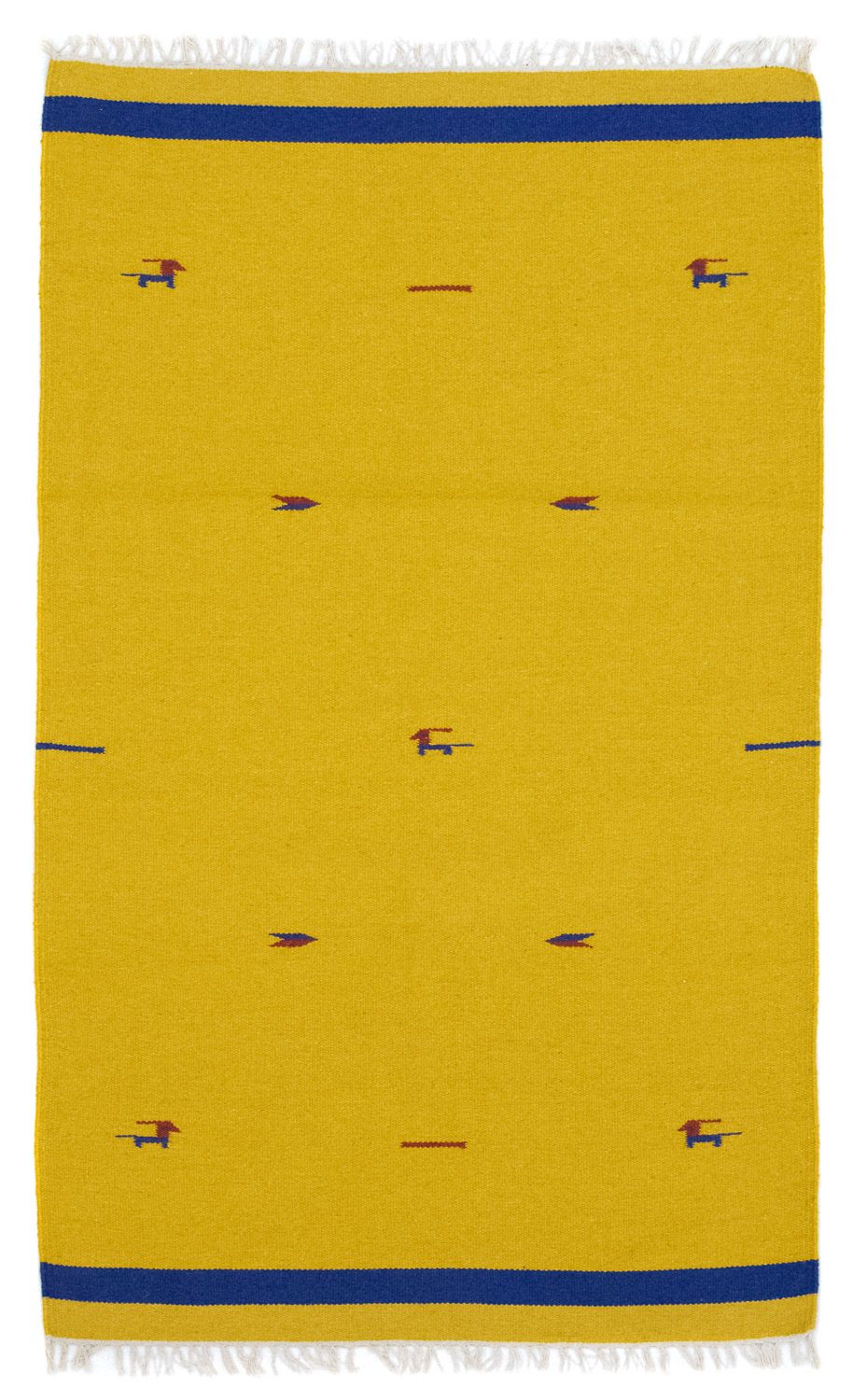 Dywan Kelim - modny - 180 x 120 cm - żółty