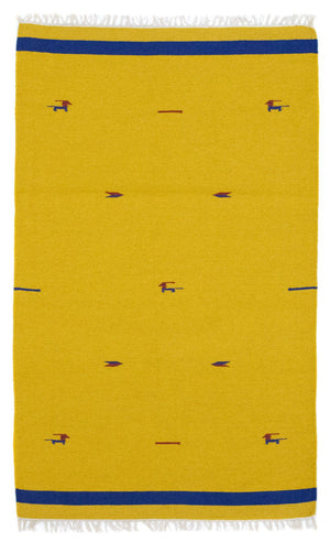 Dywan Kelim - modny - 180 x 120 cm - żółty