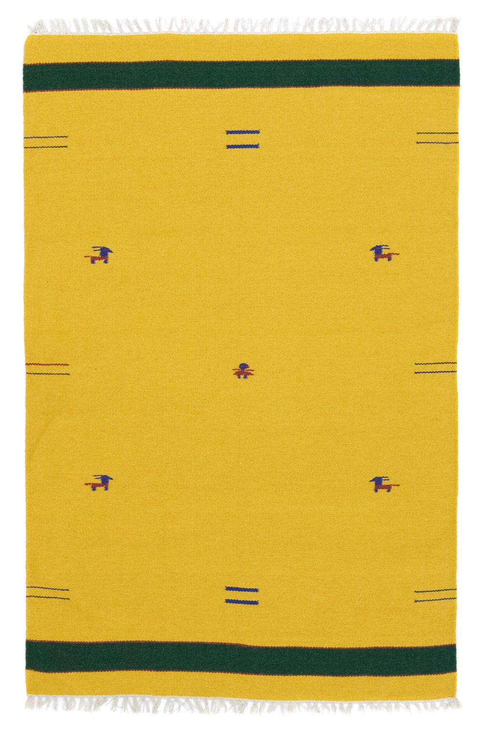 Dywan Kelim - modny - 180 x 120 cm - żółty