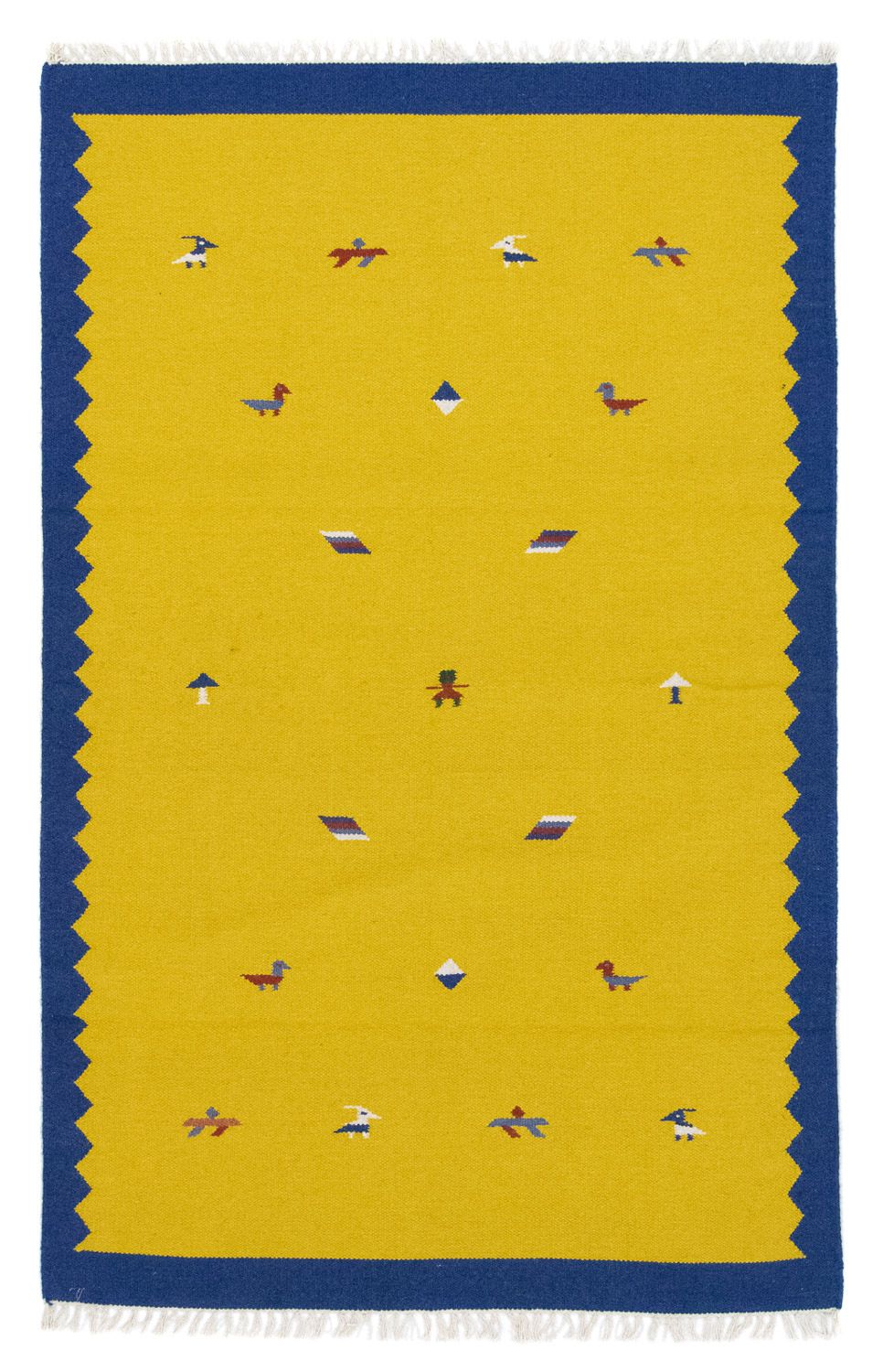 Dywan Kelim - modny - 180 x 120 cm - żółty