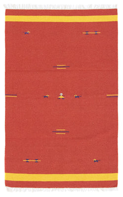 Dywan Kelim - modny - 180 x 120 cm - czerwony