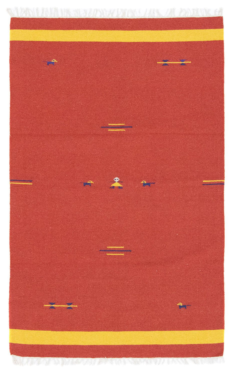 Dywan Kelim - modny - 180 x 120 cm - czerwony