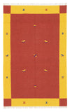 Nowoczesny kilim Dywan 120x180cm - Dywan wełniany - Prostokątny / Czerwony / 120 x 180 cm Prostokątny