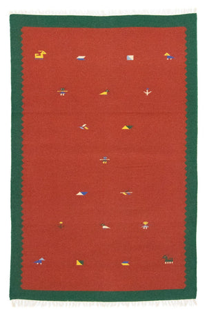 Dywan Kelim - modny - 180 x 120 cm - czerwony