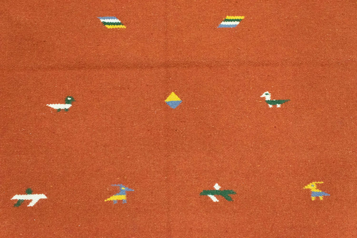 Dywan Kelim - modny - 180 x 120 cm - pomarańczowy