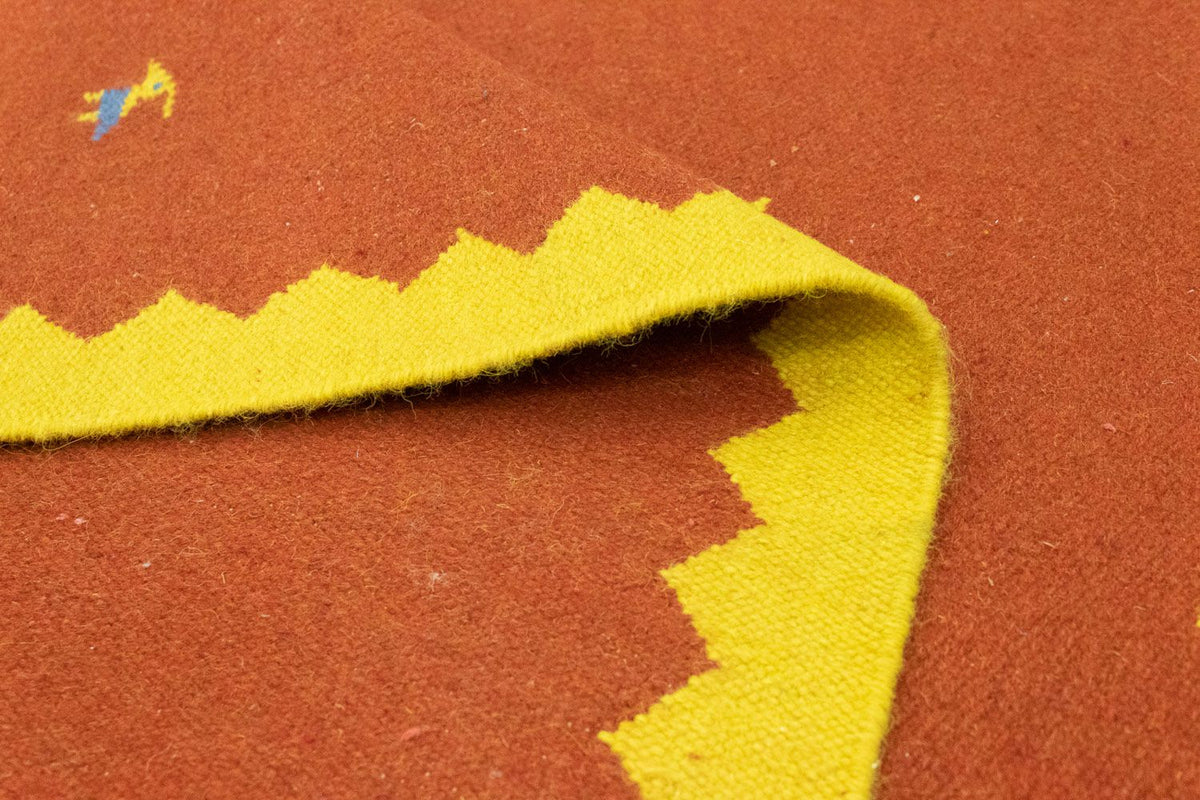 Dywan Kelim - modny - 180 x 120 cm - pomarańczowy