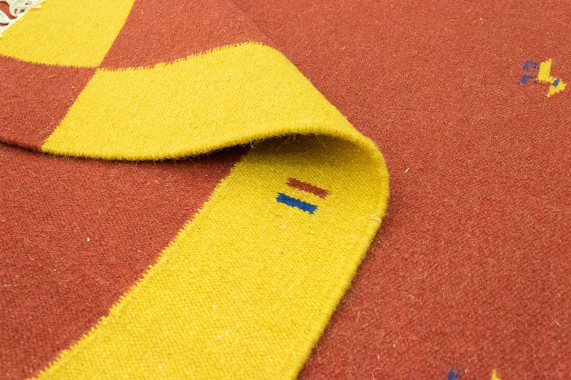 Dywan Kelim - modny - 180 x 120 cm - pomarańczowy