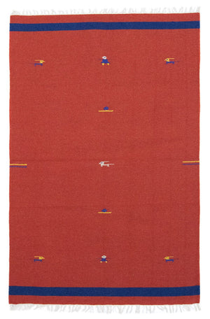 Dywan Kelim - modny - 180 x 120 cm - czerwony