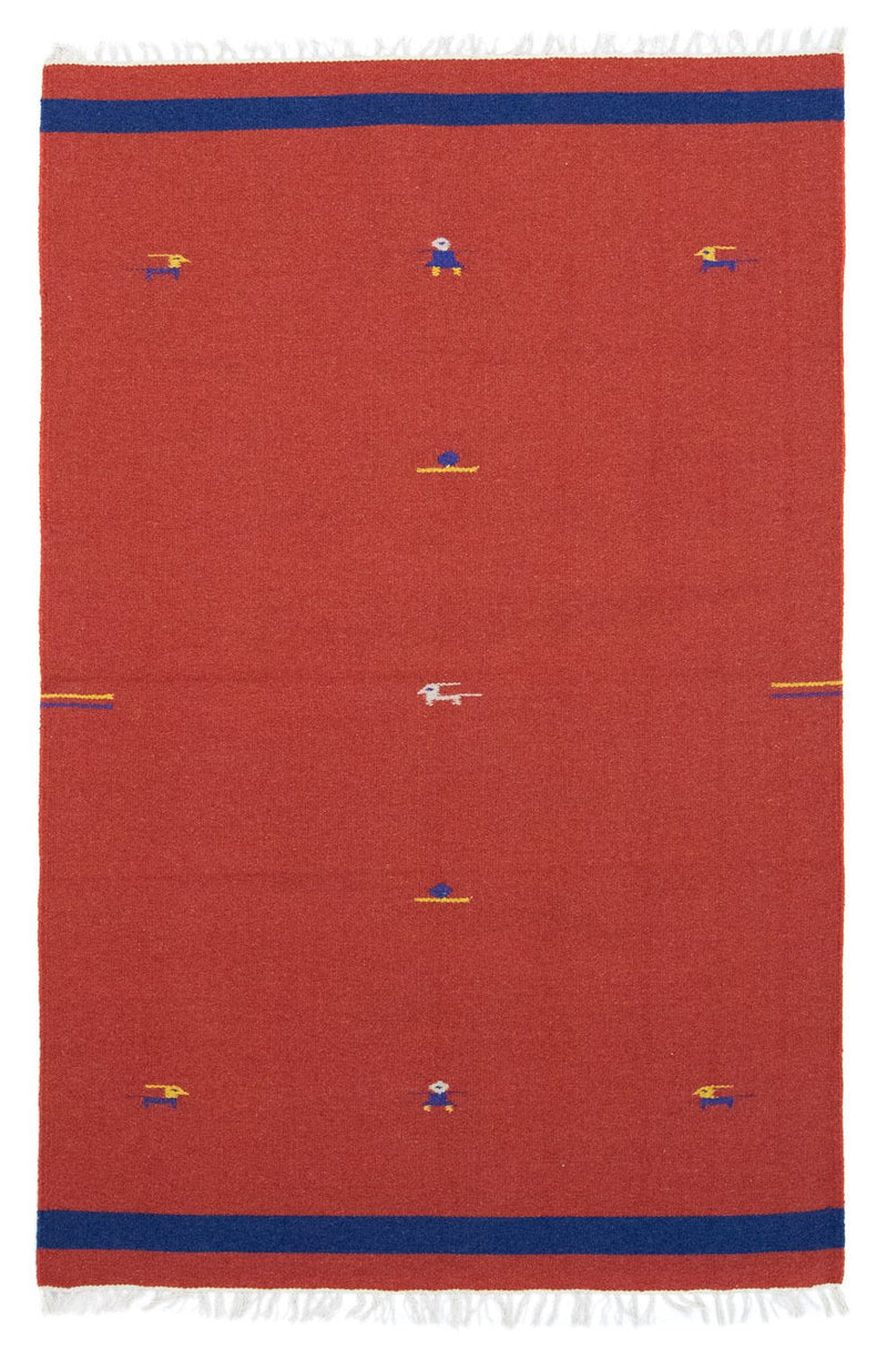 Dywan Kelim - modny - 180 x 120 cm - czerwony