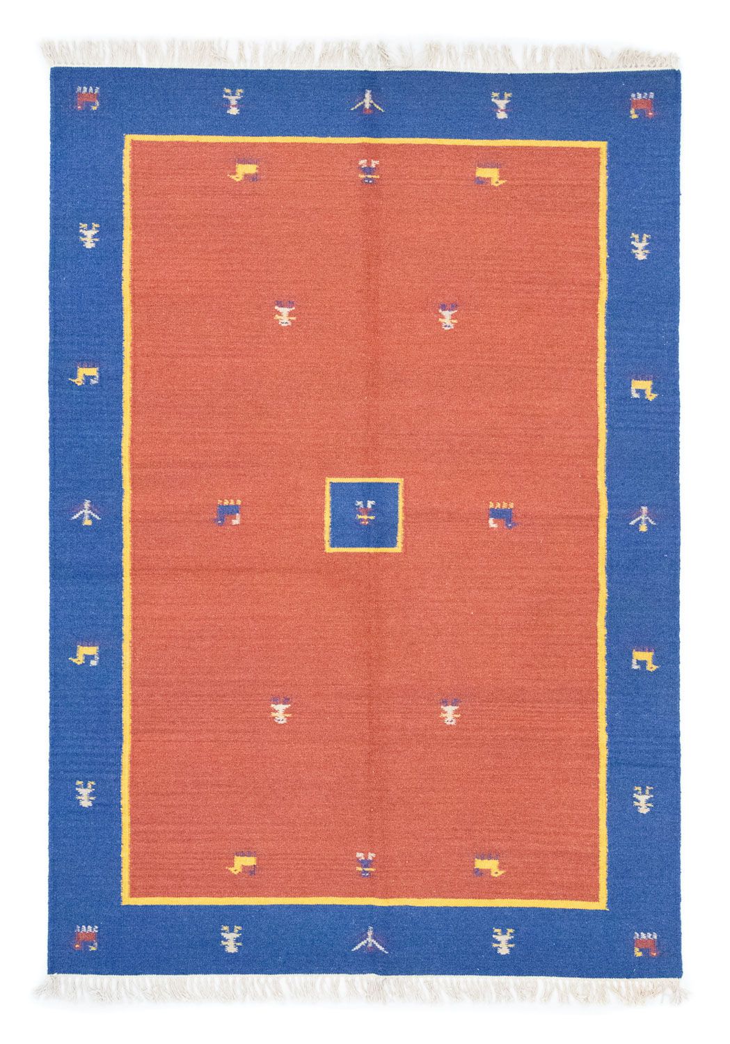 Dywan Kelim - modny - 200 x 140 cm - pomarańczowy