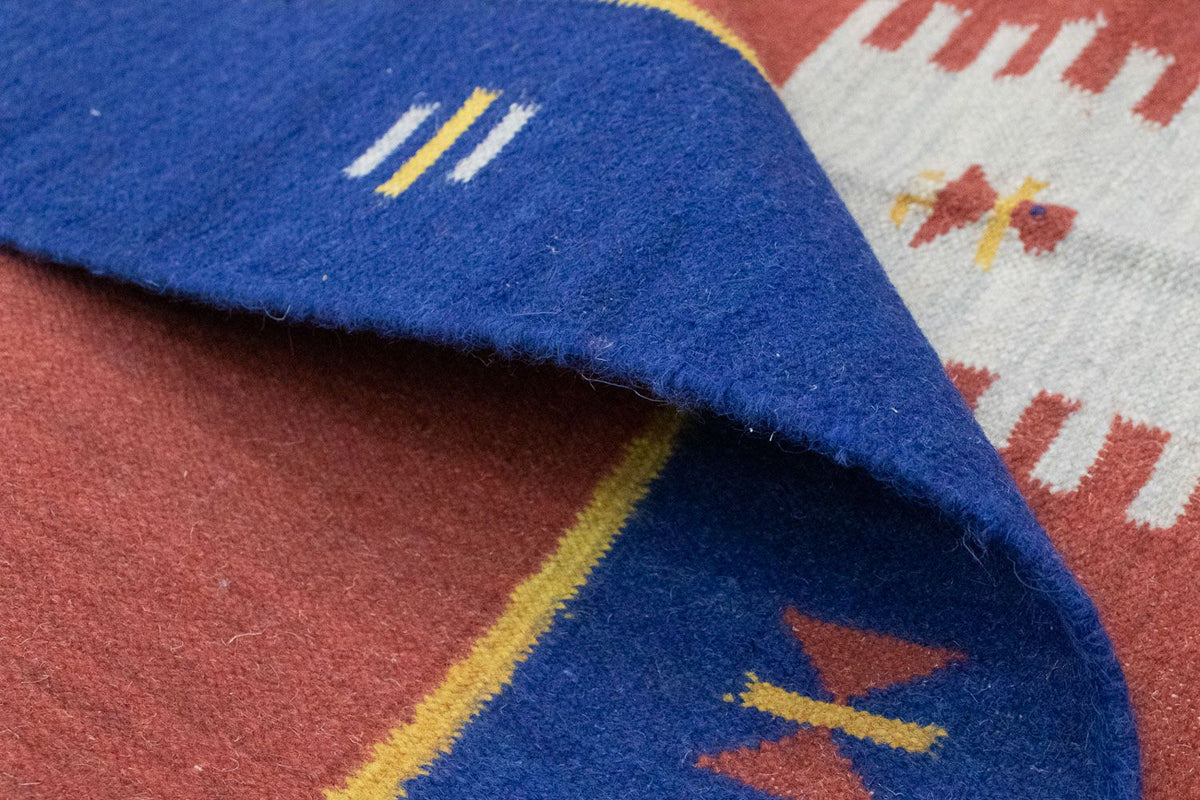 Dywan Kelim - modny - 200 x 140 cm - czerwony