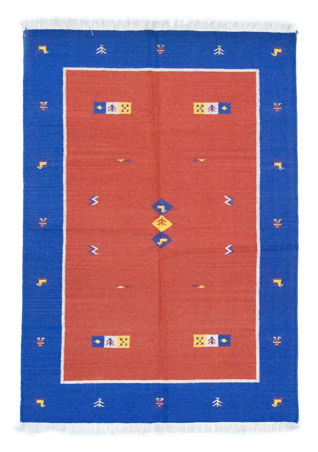 Dywan Kelim - modny - 200 x 140 cm - czerwony