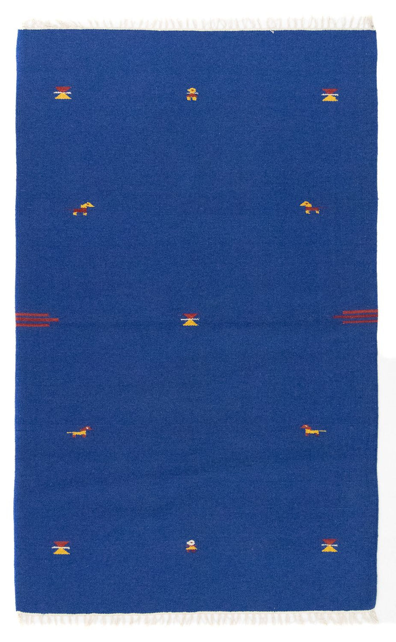 Dywan Kelim - modny - 180 x 120 cm - niebieski