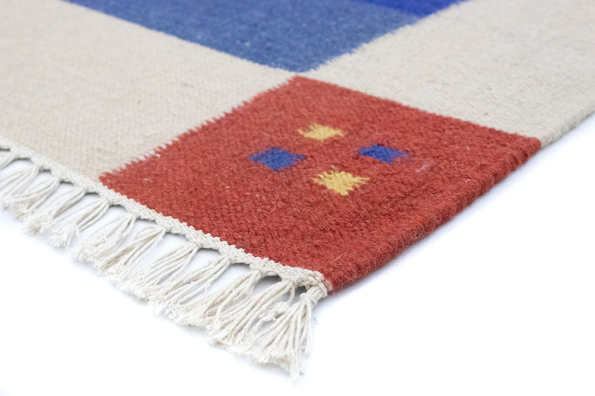 Dywan Kelim - modny - 180 x 120 cm - niebieski