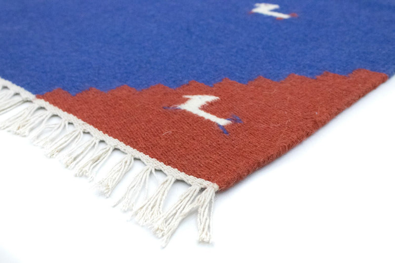 Dywan Kelim - modny - 180 x 120 cm - niebieski