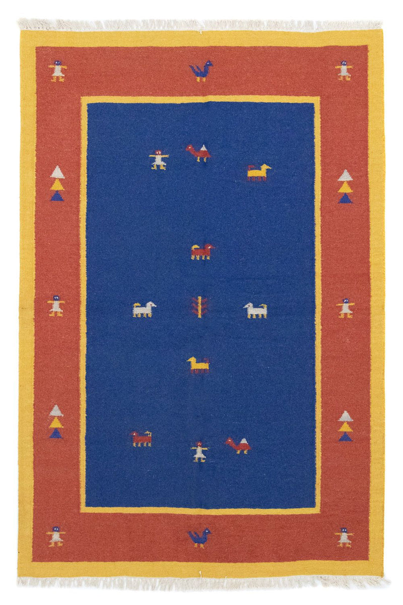 Dywan Kelim - modny - 200 x 140 cm - niebieski