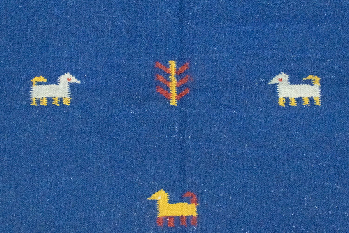 Dywan Kelim - modny - 200 x 140 cm - niebieski