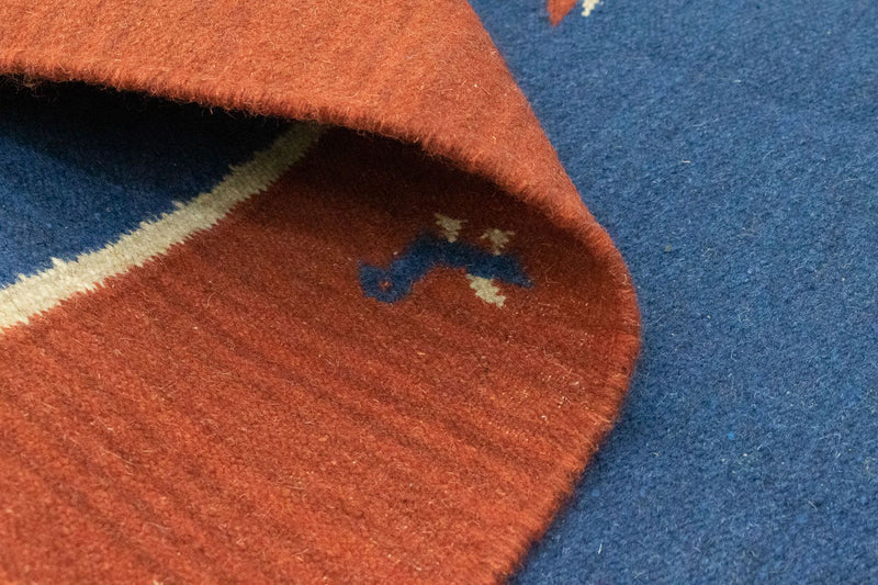 Dywan Kelim - modny - 300 x 200 cm - niebieski