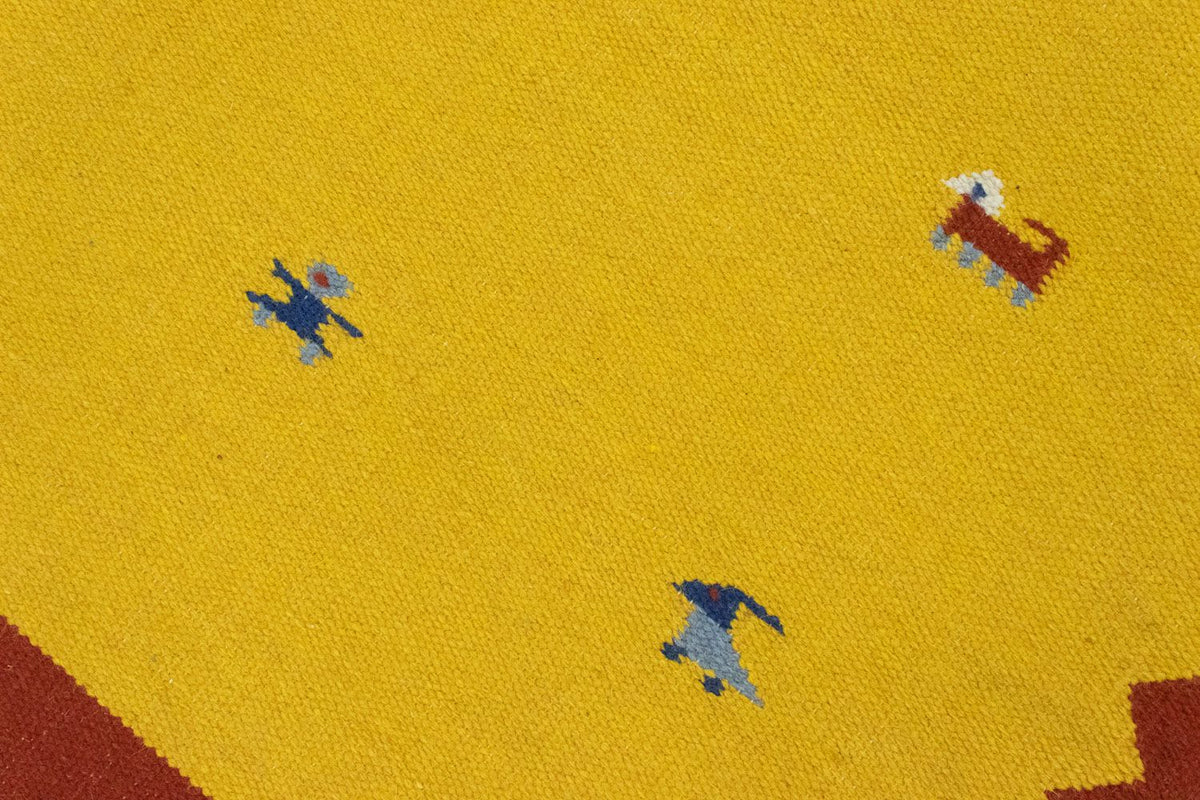 Dywan Kelim - modny - 180 x 120 cm - żółty