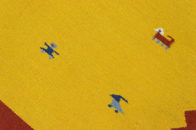 Dywan Kelim - modny - 180 x 120 cm - żółty