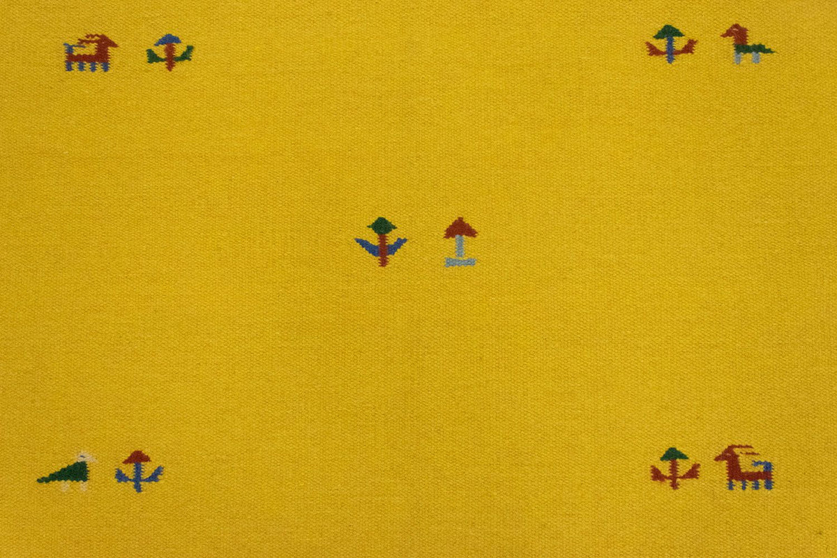 Dywan Kelim - modny - 180 x 120 cm - żółty