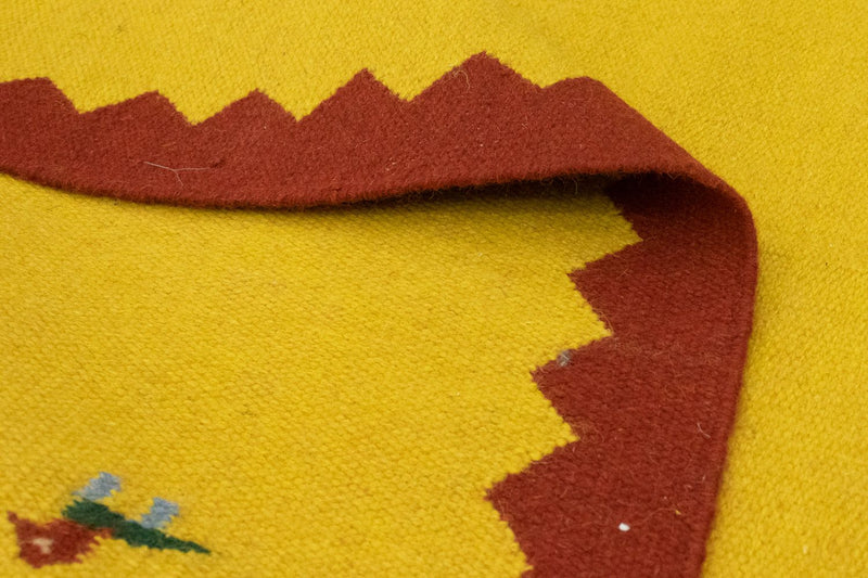 Dywan Kelim - modny - 180 x 120 cm - żółty