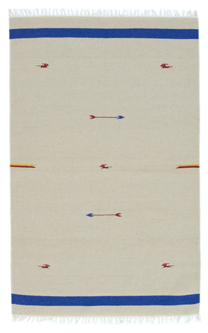 Dywan Kelim - modny - 180 x 120 cm - beżowy