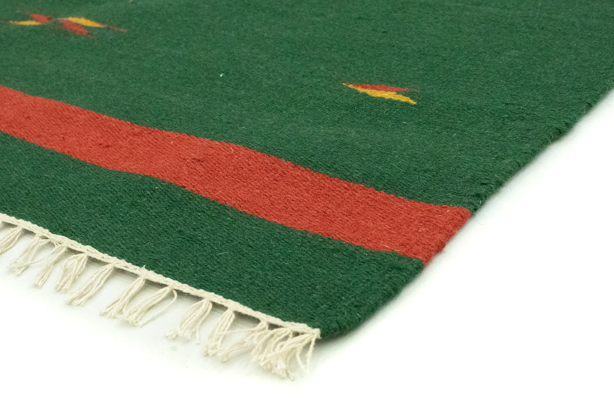 Dywan Kelim - modny - 180 x 120 cm - ciemna zieleń