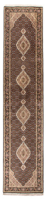 Biegacz Dywan orientalny - Tabriz - 372 x 81 cm - czarny
