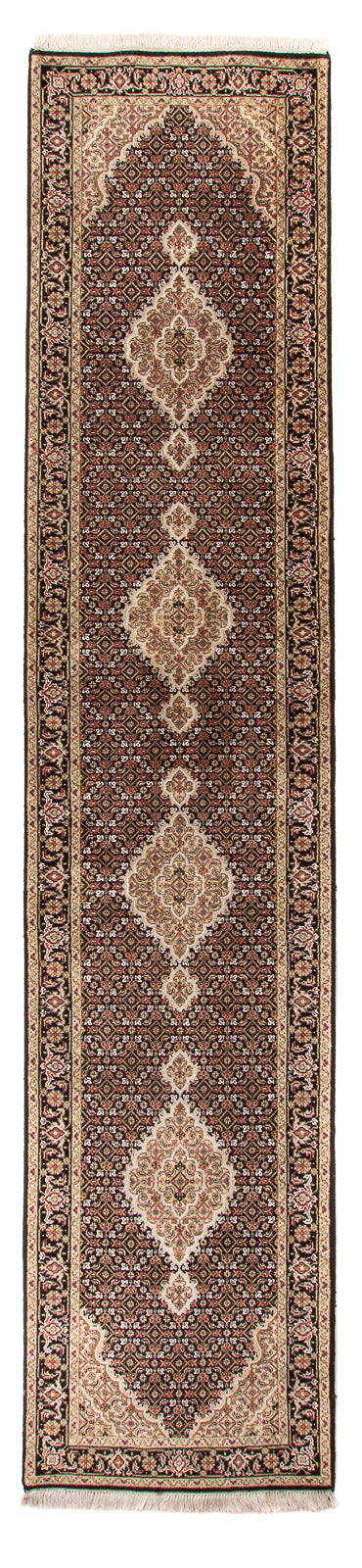 Biegacz Dywan orientalny - Tabriz - 372 x 81 cm - czarny