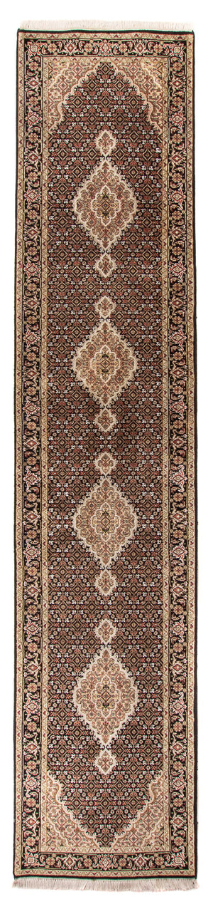 Biegacz Dywan orientalny - Tabriz - 372 x 81 cm - czarny