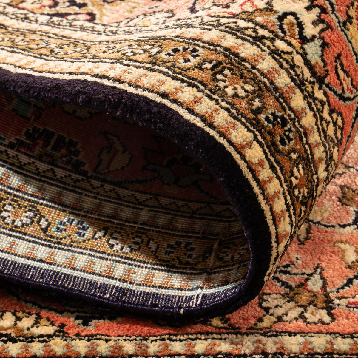 Jedwabny dywan - Ghom Silk - Premium - 80 x 60 cm - czerwony