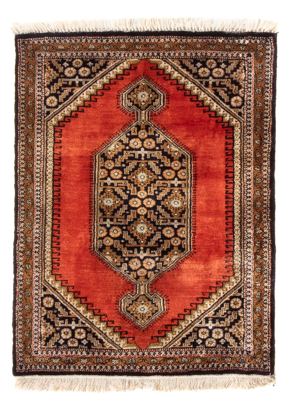 Jedwabny dywan - Ghom Silk - Premium - 77 x 56 cm - pomarańczowy
