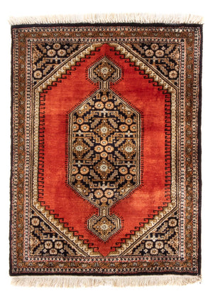 Jedwabny dywan - Ghom Silk - Premium - 77 x 56 cm - pomarańczowy