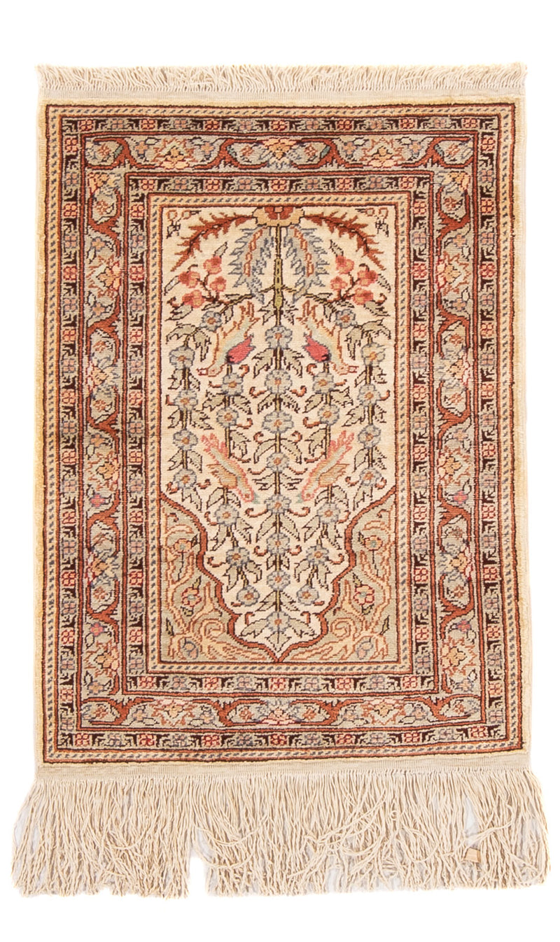 Orientalny dywan - Hereke - 58 x 39 cm - beżowy