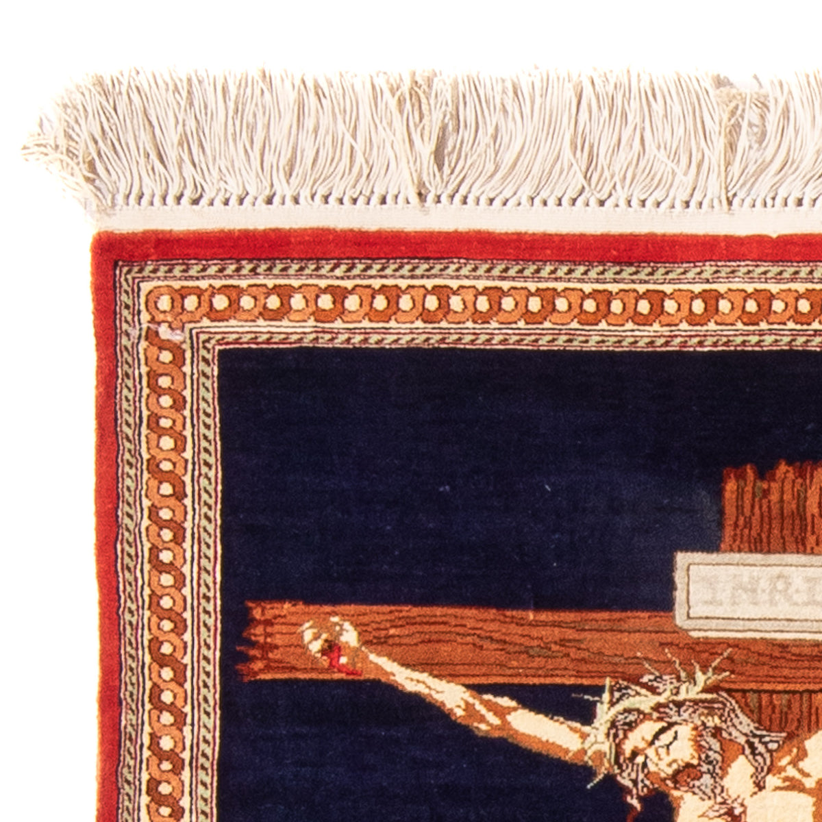 Jedwabny dywan - Ghom Silk - Premium - 71 x 56 cm - ciemnoniebieski