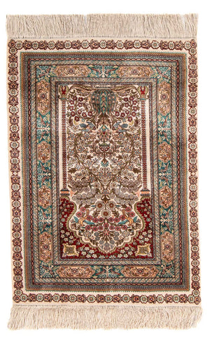 Orientalny dywan - Hereke - 91 x 62 cm - wielokolorowy