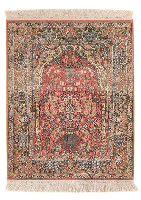 Dywan z jedwabiu - jedwab chiński - 86 x 64 cm - czerwony