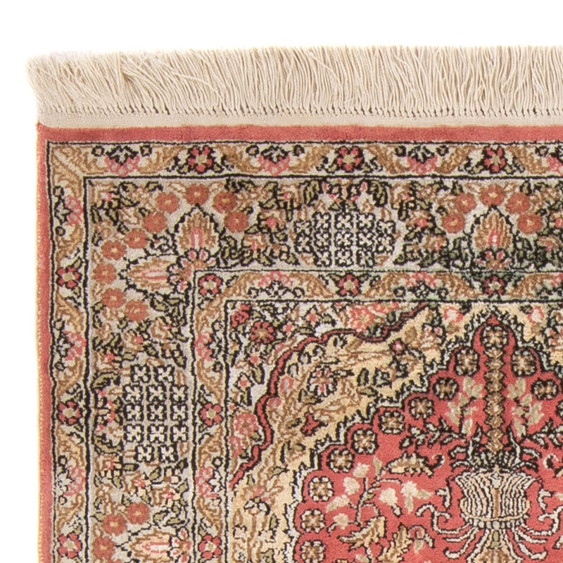 Dywan z jedwabiu - jedwab chiński - 86 x 64 cm - czerwony