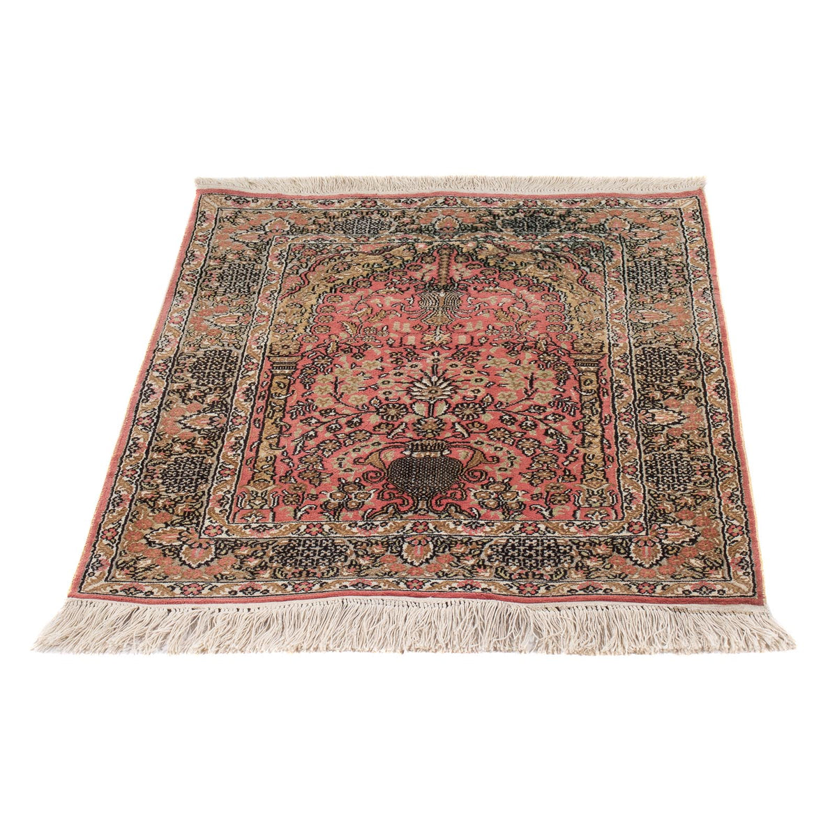 Dywan z jedwabiu - jedwab chiński - 86 x 64 cm - czerwony