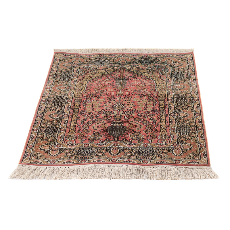 Dywan z jedwabiu - jedwab chiński - 86 x 64 cm - czerwony