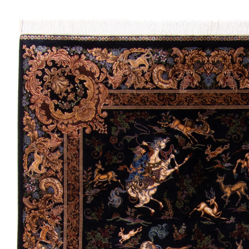 Dywan perski - Ghom - 230 x 150 cm - ciemnoniebieski