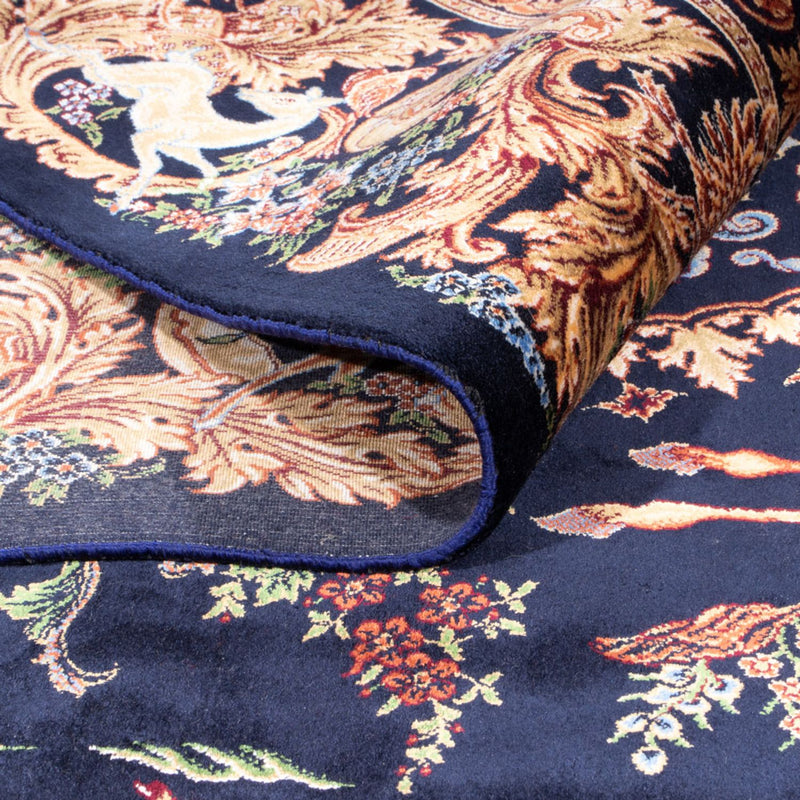 Dywan perski - Ghom - 230 x 150 cm - ciemnoniebieski