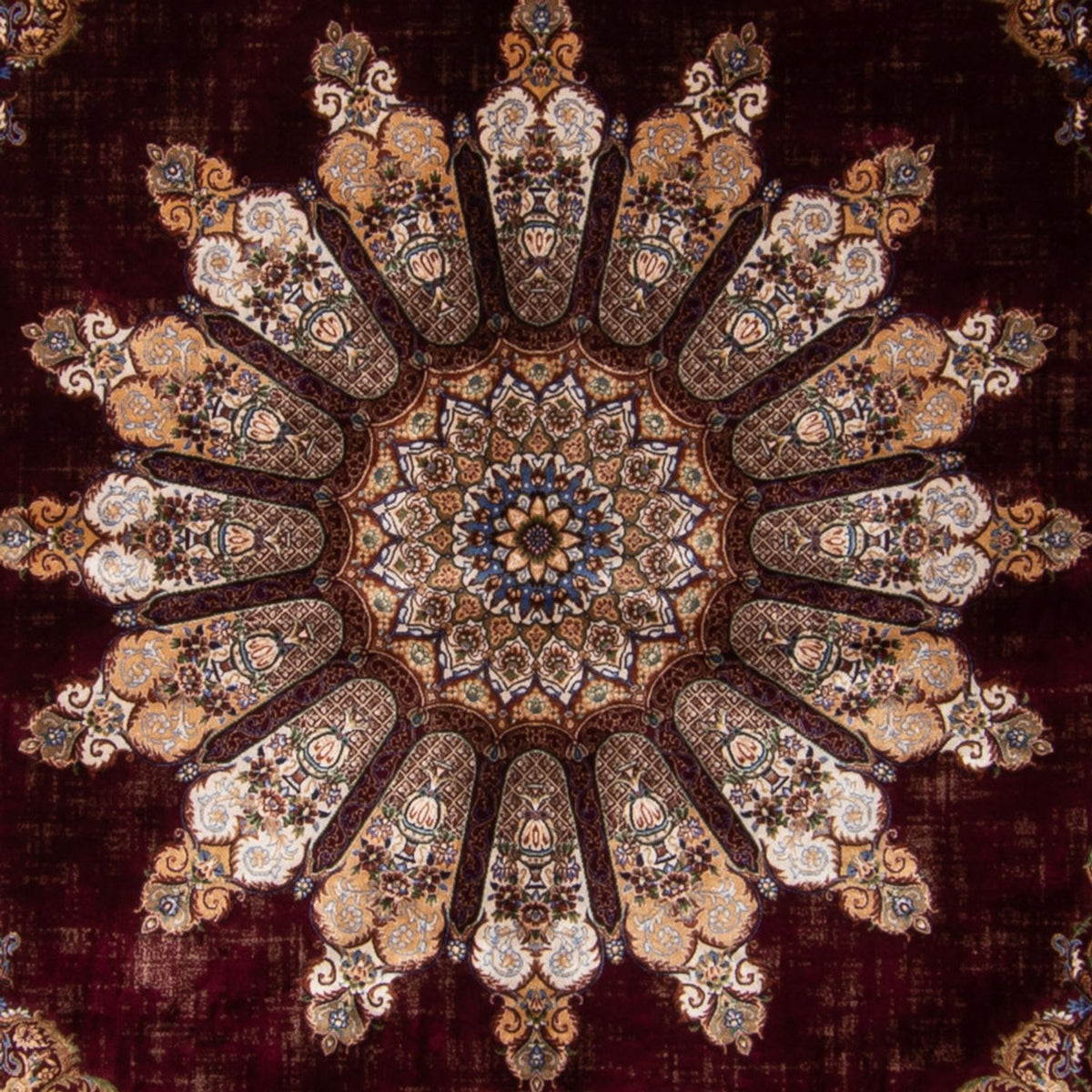 Dywan perski - Ghom - 230 x 150 cm - czerwień winna