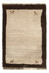 Gabbeh perski Dywan 57x85cm - Dywan wełniany - Prostokątny / Beżowy / 57 x 85 cm Prostokątny