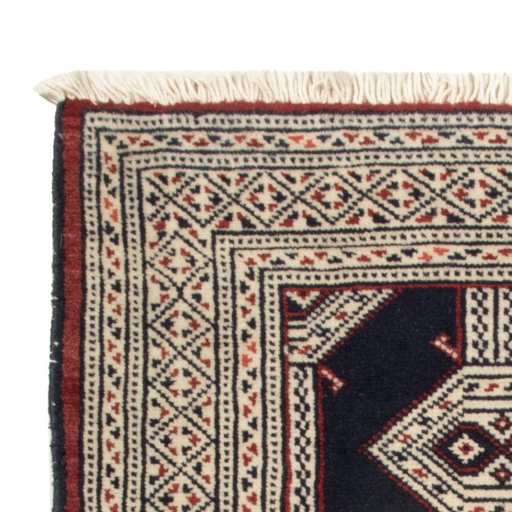 Dywan turkmeński - 87 x 64 cm - ciemnoniebieski