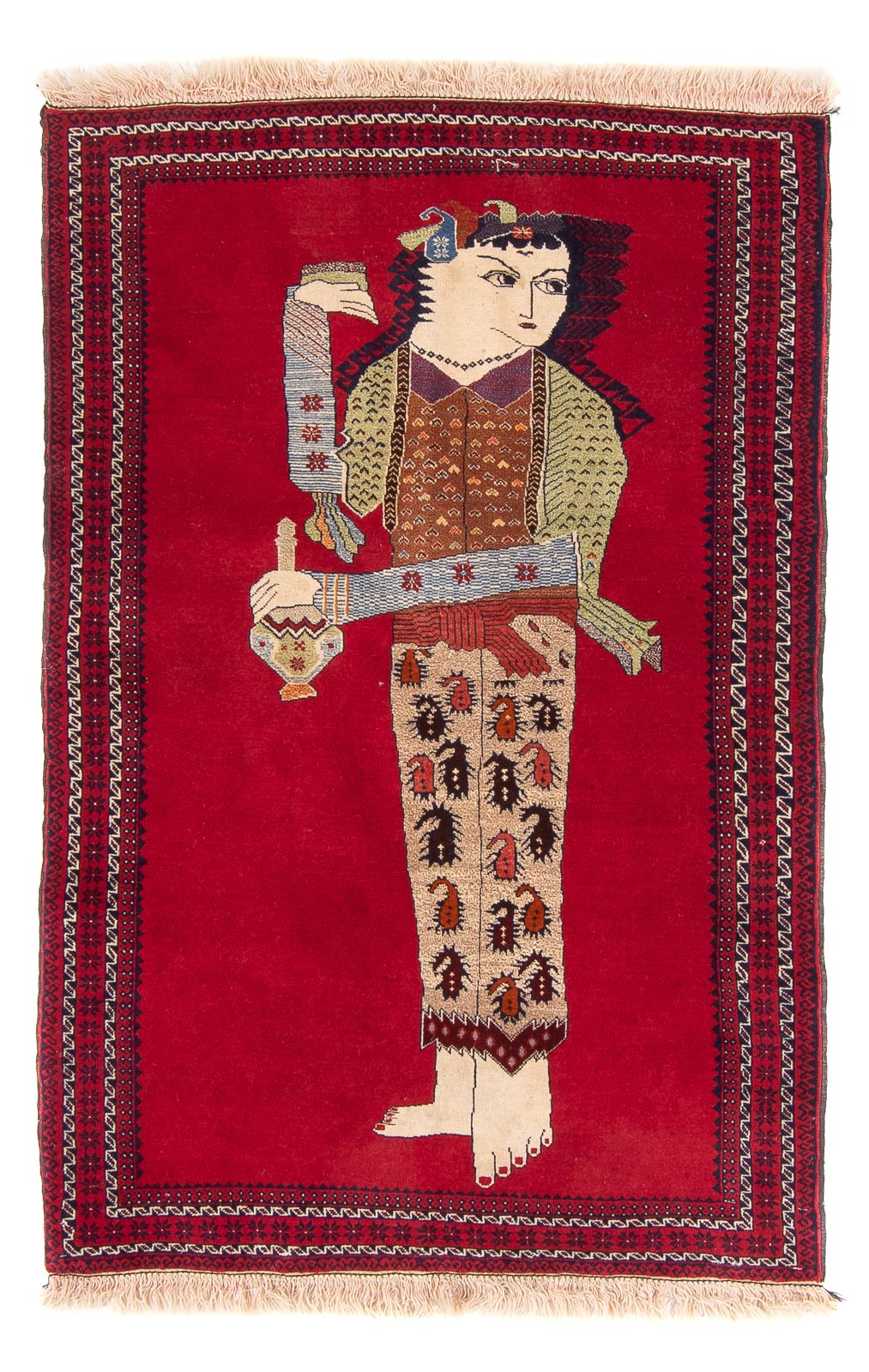 Dywan beludżycki - 135 x 86 cm - czerwony